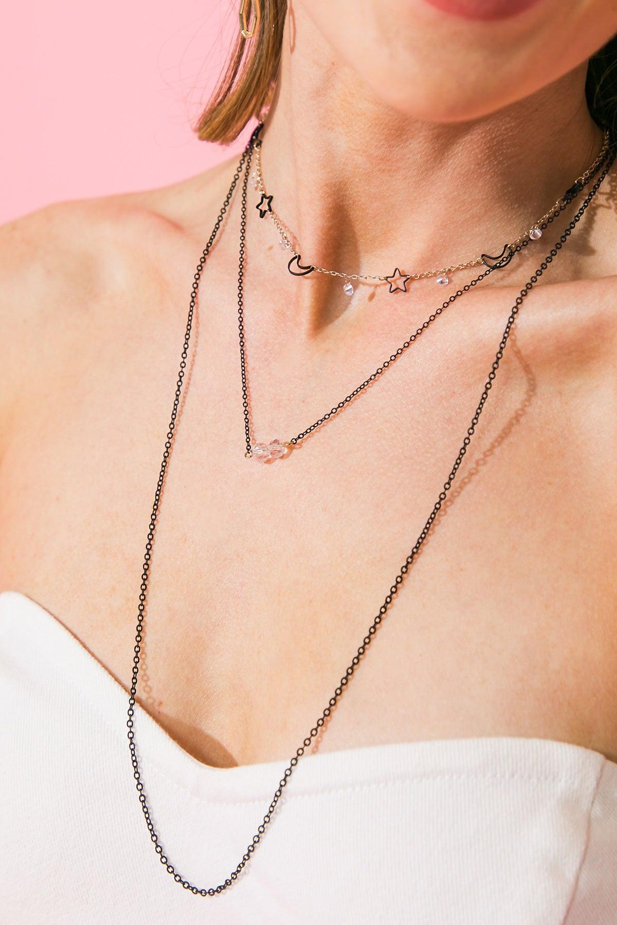Its Like Thunder Layered Necklace Zinc Alloy Pearl Lace Korean Made