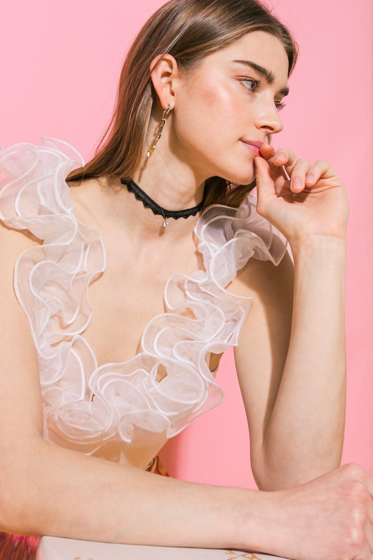 Pretty In Love Lace Choker With Pearl Pendant Korean Craftsmanship