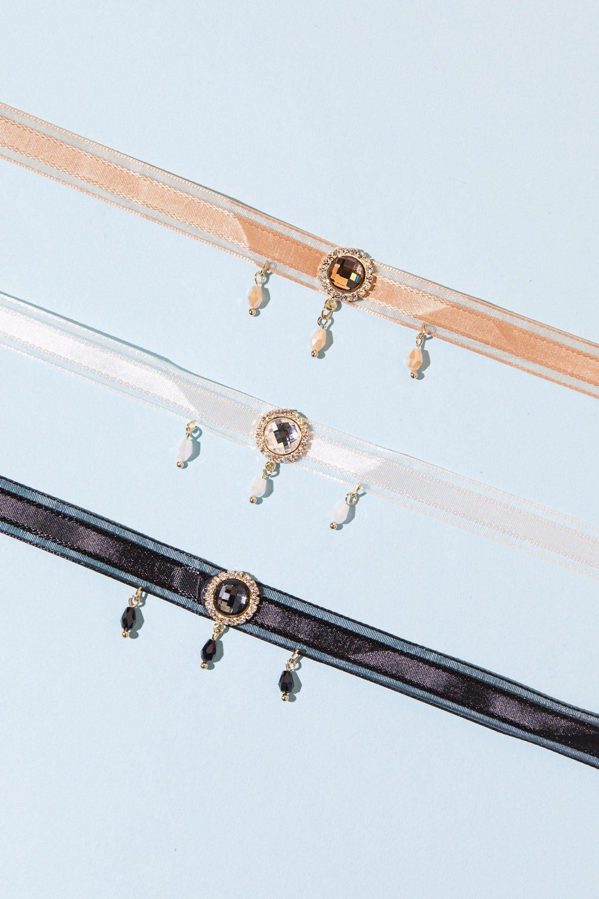 Reminiscent Lace Choker Necklace With Zirconia Accents Made In Korea