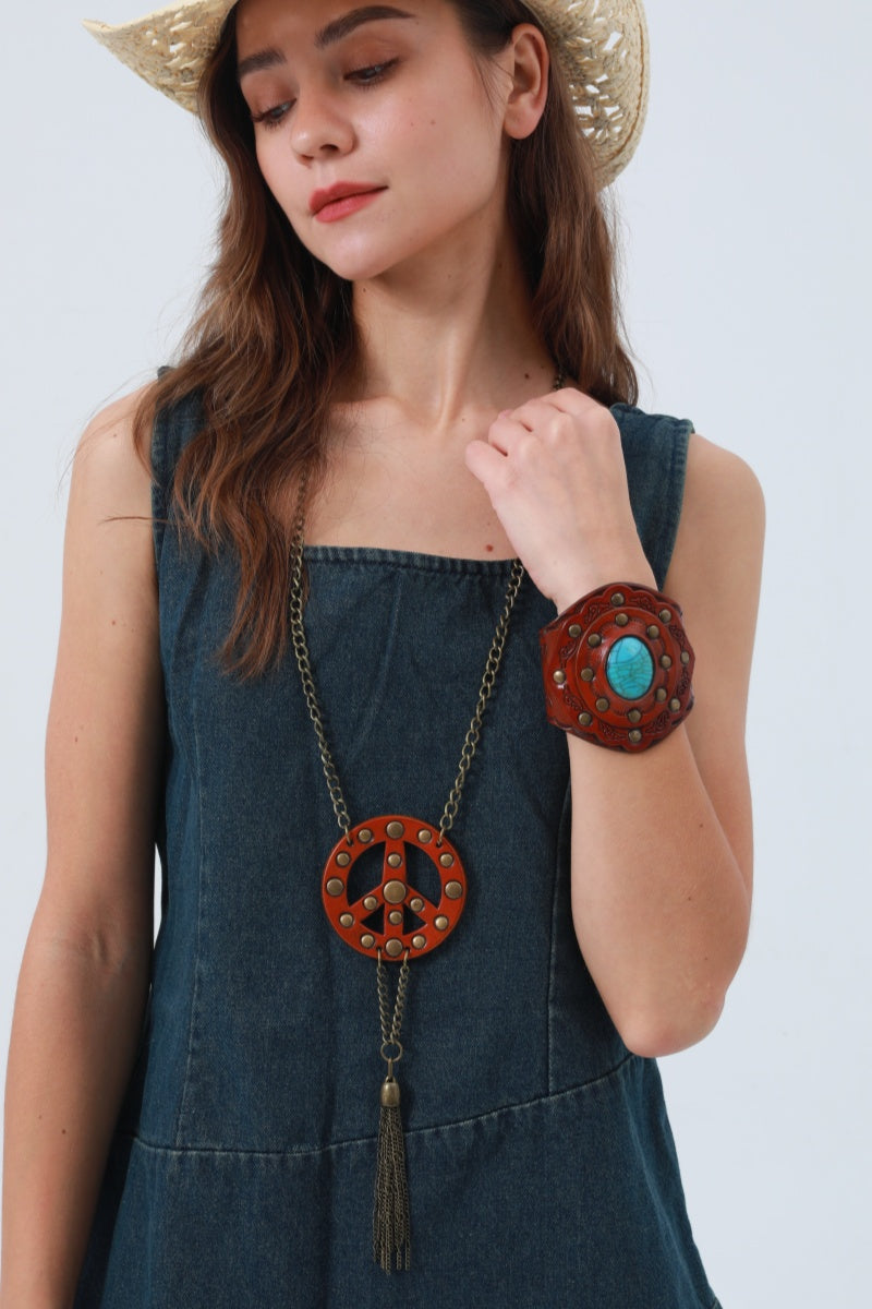 Boho Peace Pendant Necklace - Simple & Symbolic ☮️ Leto Collection