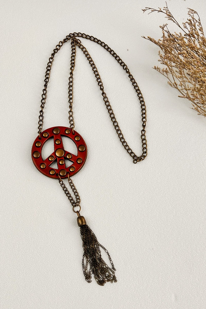 Boho Peace Pendant Necklace - Simple & Symbolic ☮️ Leto Collection