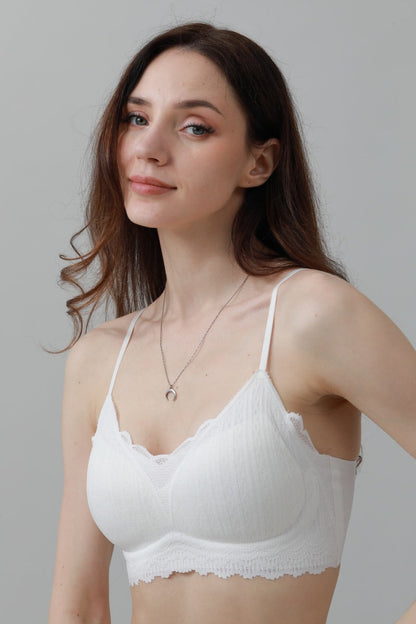 CloudSoft Wireless Bra – Lace Detail & Invisible Fit ??????-Soul Flow Apparel