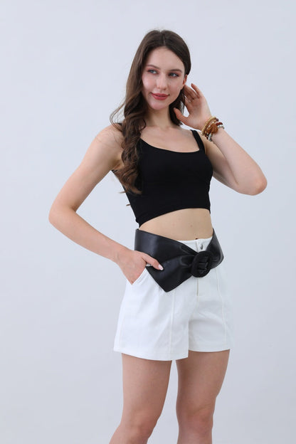 Sleek Faux Leather Belt – Minimalist Trackline Design⚡ Leto Collection