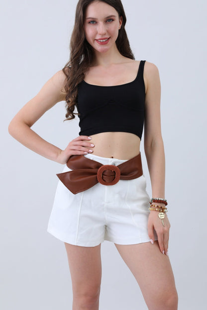 Sleek Faux Leather Belt – Minimalist Trackline Design⚡ Leto Collection