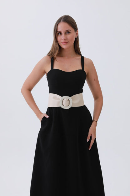 Sleek Faux Leather Belt – Minimalist Trackline Design⚡ Leto Collection