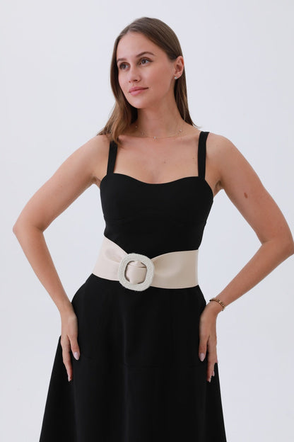 Sleek Faux Leather Belt – Minimalist Trackline Design⚡ Leto Collection