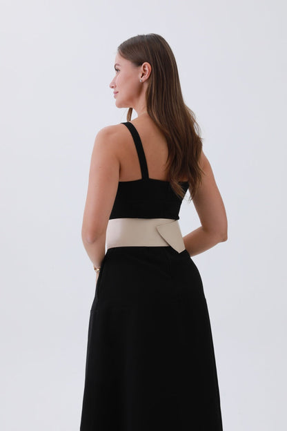 Sleek Faux Leather Belt – Minimalist Trackline Design⚡ Leto Collection