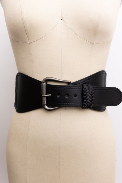 Classic Braided Leather Belt – Wide & Supple Strap Leto Collection