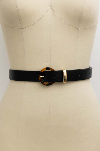Tortoiseshell O-Ring Belt – Retro-Chic Adjustable Strap Leto Collection