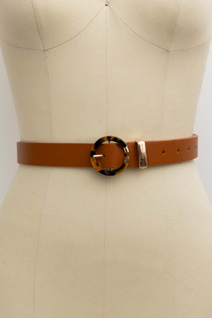 Tortoiseshell O-Ring Belt – Retro-Chic Adjustable Strap Leto Collection