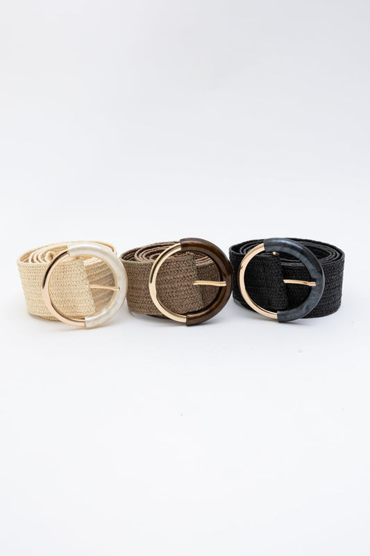 Earthy Chic Nature Loop Raffia Belt-Soul Flow Apparel