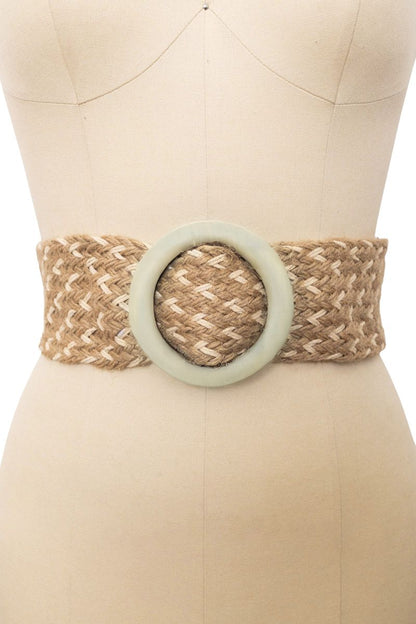 Bohemian Wide Natural Jute Waist Belt Leto Collection