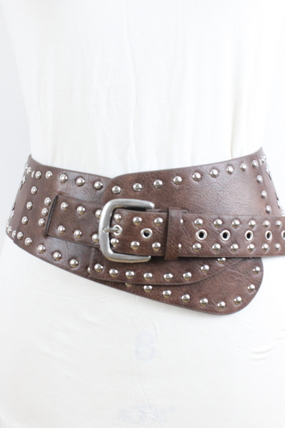 Studded Western Wide Belt – Bold Cowboy Waistband 🤠⛓️ Leto Collection