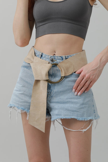 Double-Buckle Suede Corset Belt – Adjustable Wrap Design ??????-Soul Flow Apparel