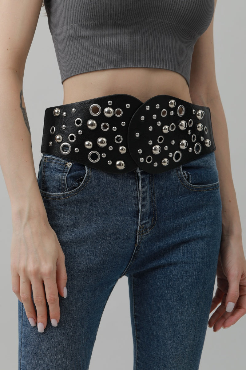 Western Wide Rivet Belt – Vintage Cowboy Chic ?????-Soul Flow Apparel