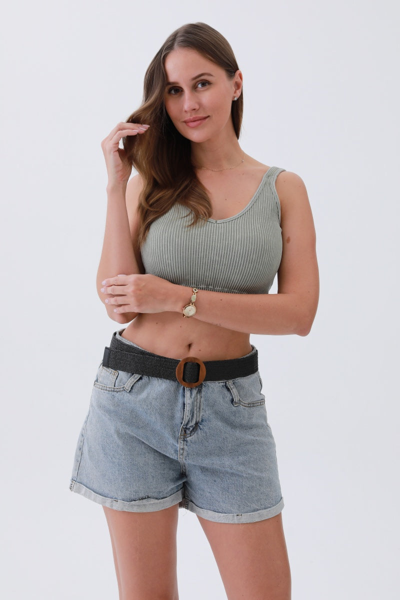 Minimalist Boho Raffia Belt – Chic Round Buckle for Effortless Style ????????-Soul Flow Apparel