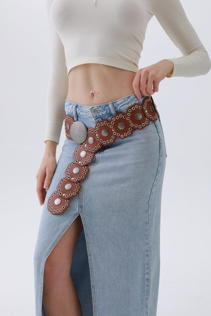 Classic Western Leather Belt – Vintage Cowboy Style ⚜️🤠 Leto Collection