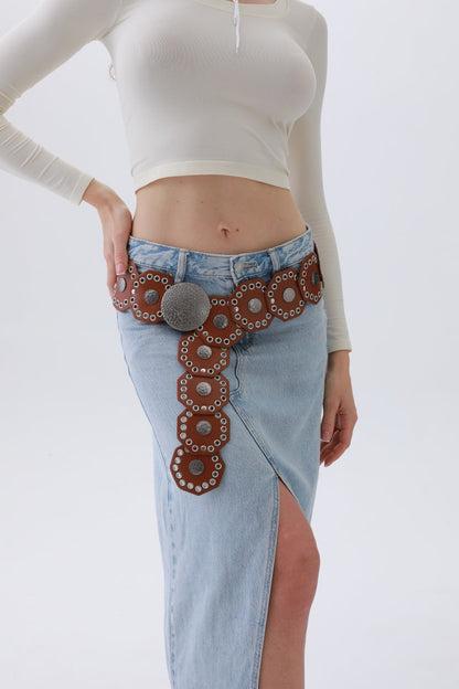 Classic Western Leather Belt – Vintage Cowboy Style ⚜️🤠 Leto Collection