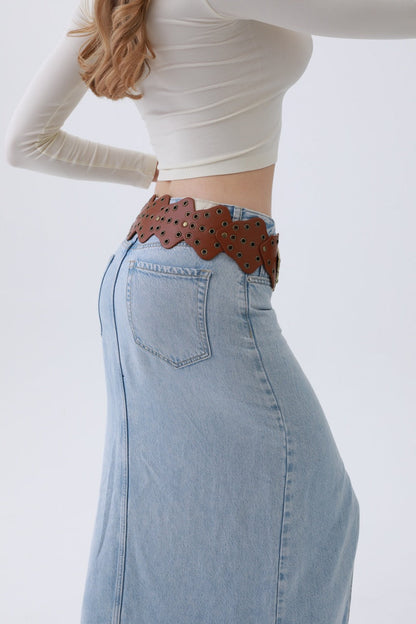 Vintage Leaf Stud Belt – Adjustable Bohemian Waist Cincher🌿✨ Leto Collection