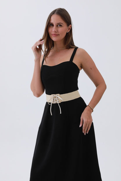 Adjustable Bow Belt – Stretchy Woven Waistband🌸✨ Leto Collection