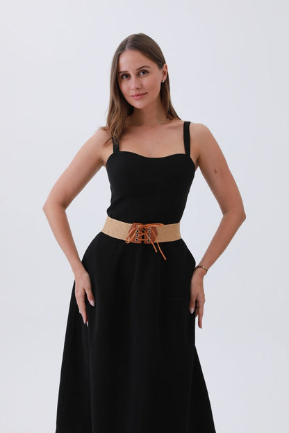 Adjustable Bow Belt – Stretchy Woven Waistband🌸✨ Leto Collection