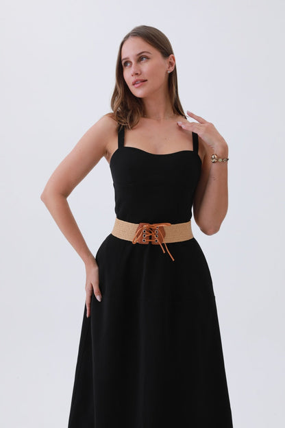 Adjustable Bow Belt – Stretchy Woven Waistband🌸✨ Leto Collection