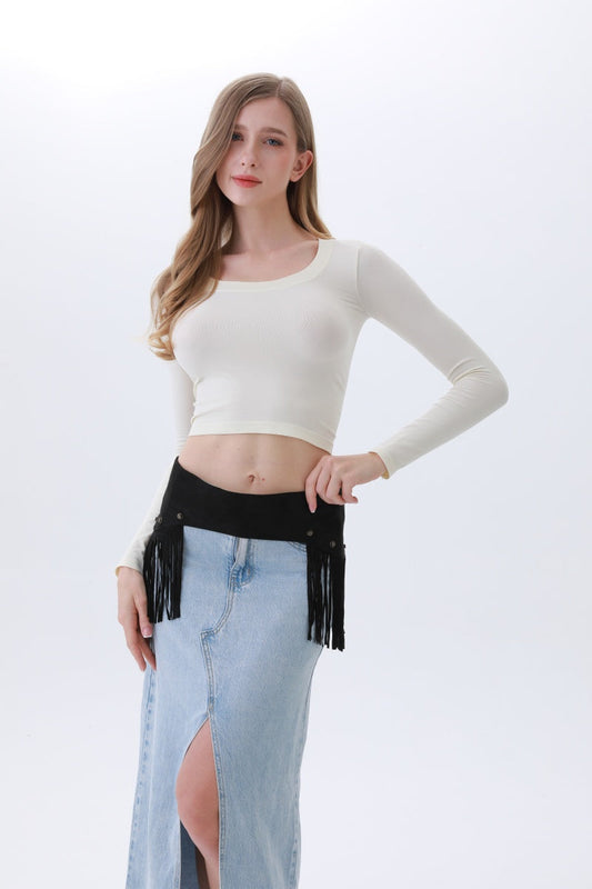 Boho Punk Corset Belt – Fringe & Studded Statement?-Soul Flow Apparel
