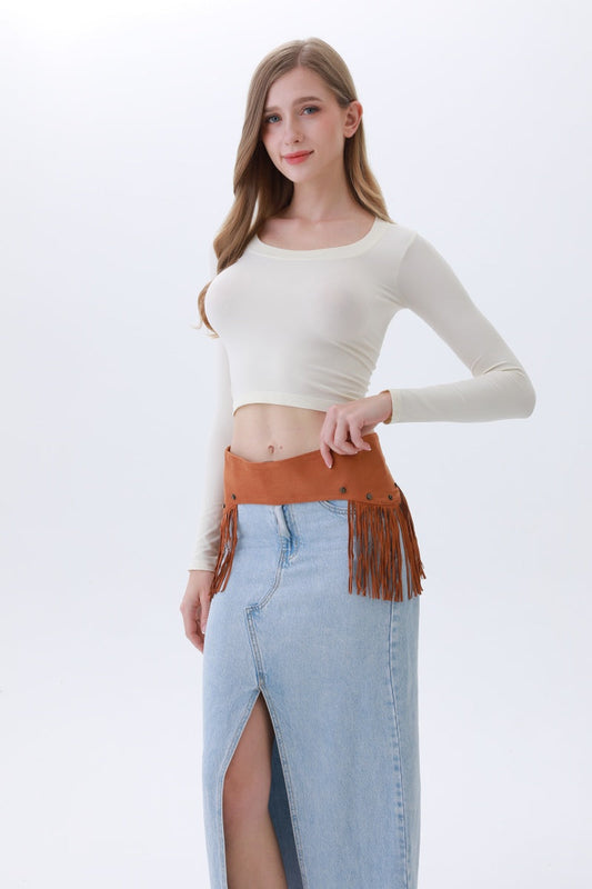 Boho Punk Corset Belt – Fringe & Studded Statement?-Soul Flow Apparel