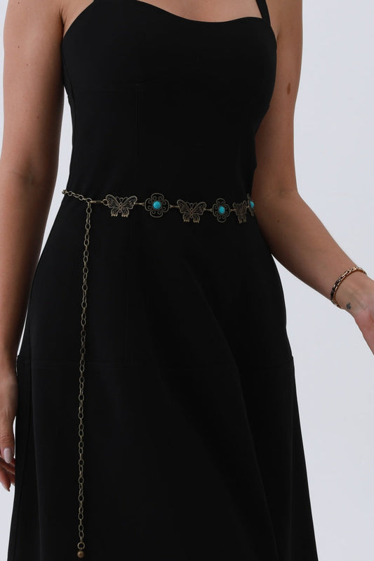 Boho Butterfly Chain Belt – Vintage Western Waist Accent??????-Soul Flow Apparel