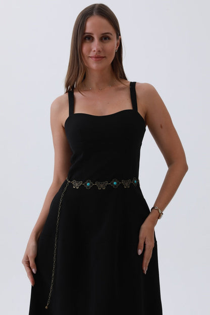 Boho Butterfly Chain Belt – Vintage Western Waist Accent🦋 Leto Collection