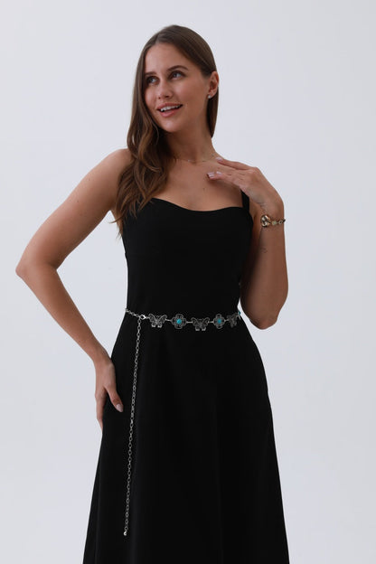 Boho Butterfly Chain Belt – Vintage Western Waist Accent🦋 Leto Collection