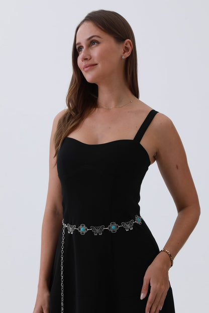Boho Butterfly Chain Belt – Vintage Western Waist Accent🦋 Leto Collection