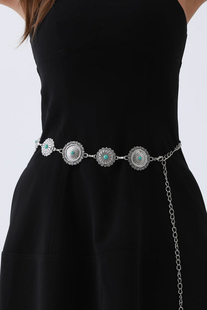 Boho Turquoise Belt – Antique Bronze Buckle with Gemstone Accents✨ Leto Collection