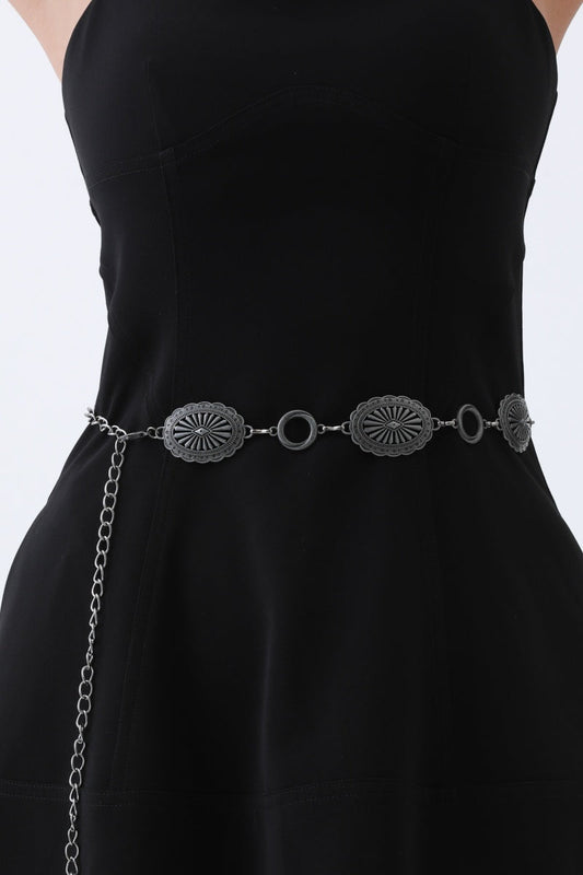 Western Chain Link Belt – Edgy Oval & O-Ring Buckle??????-Soul Flow Apparel