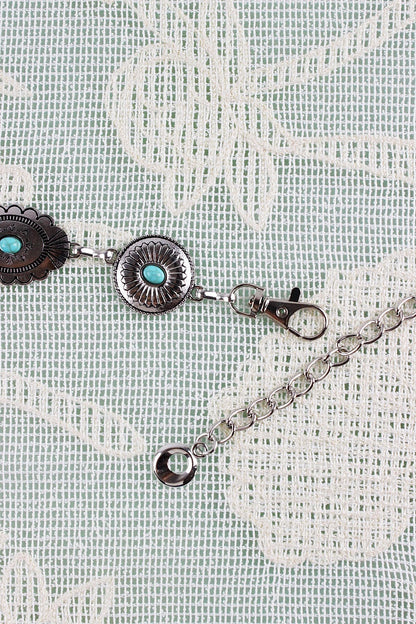 Bohemian Turquoise Waist Chain – Geometric Link Belt💎 Leto Collection