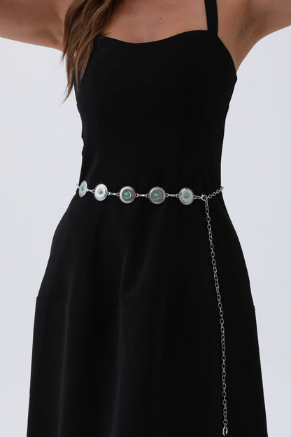 Turquoise Cowboy Chain Belt – Vintage Western Elegan🩵 Leto Collection