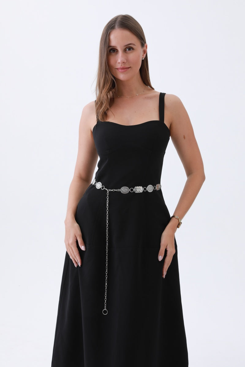 Geometric Western Belt – Vintage Chain & Cowboy Charm??????-Soul Flow Apparel