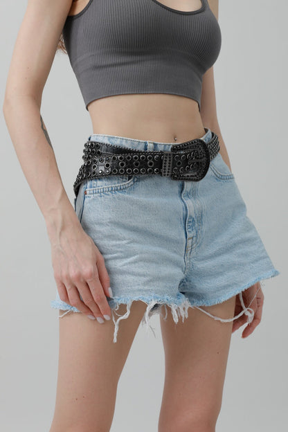 Rhinestone & Rivet Studded Belt – Glam Western Sparkle ?????-Soul Flow Apparel