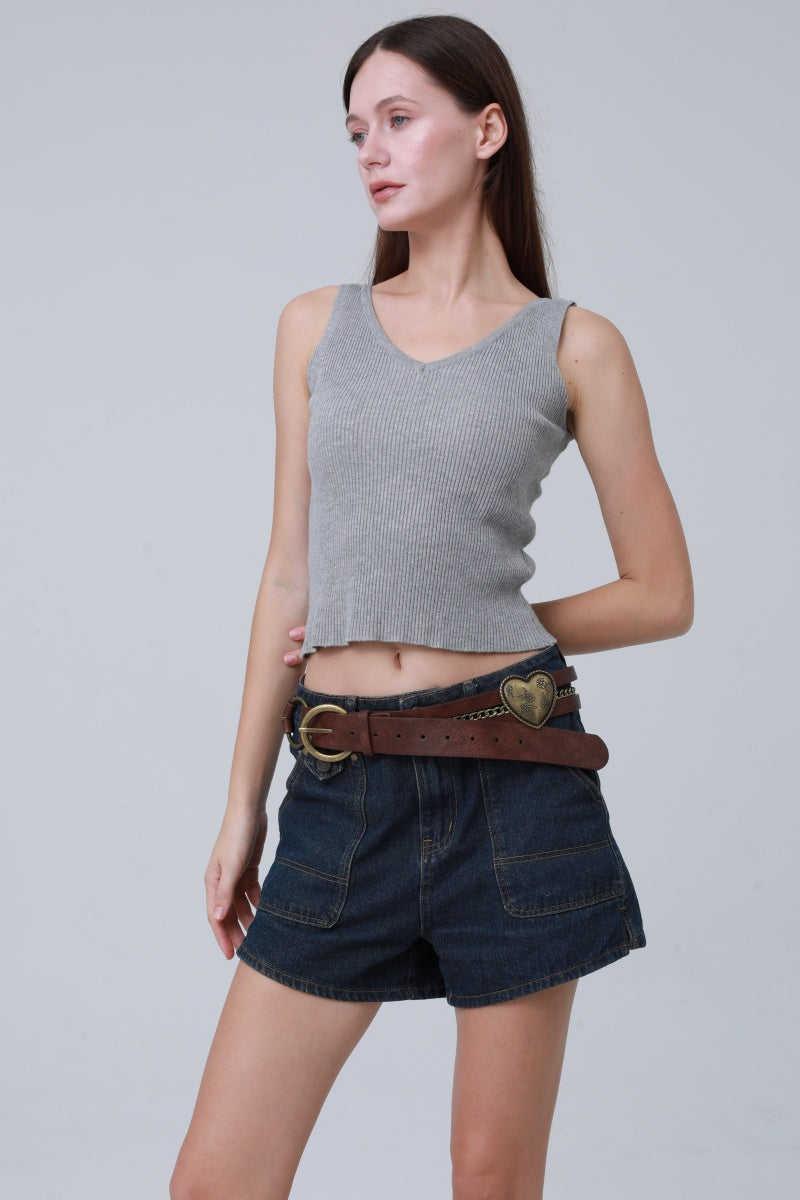 Vintage Western Belt – Faux Leather with Heart & Chain Accent ????????-Soul Flow Apparel