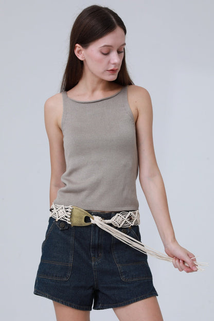 Braided Rope Belt – Antique Bronze Buckle & Boho Fringe 🌾⛓️ Leto Collection