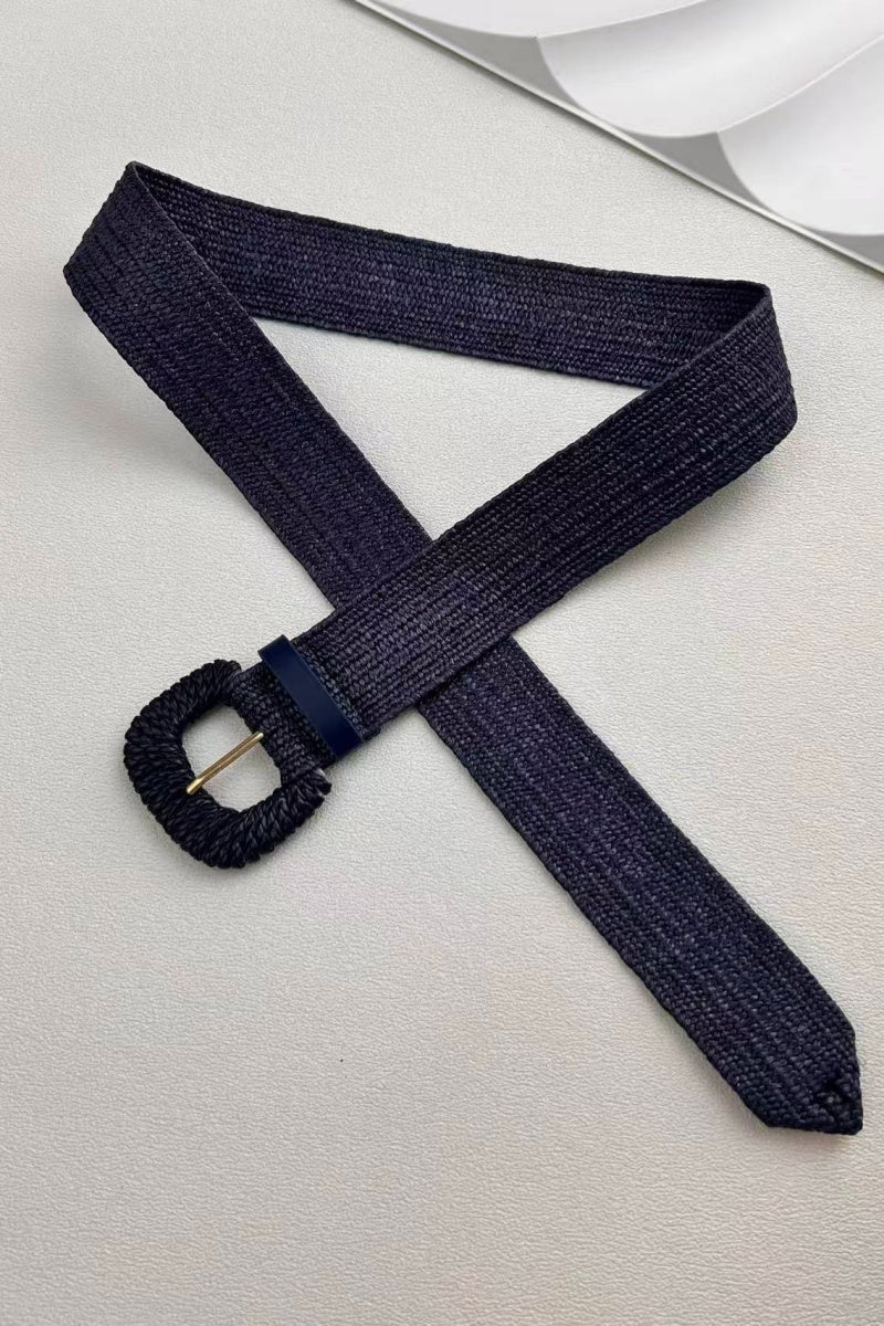 Natural Raffia Stretch Belt – Adjustable Wrap Waistband 🌿 Leto Collection