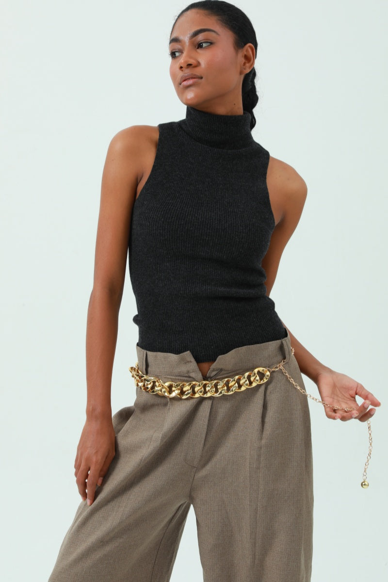 Chic Plated Waist Chain - Secure Hook Closure