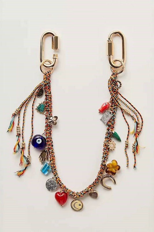 Bold Evil Eye Bag Charm Chain – Handwoven Strap for Fierce Style ?????????-Soul Flow Apparel