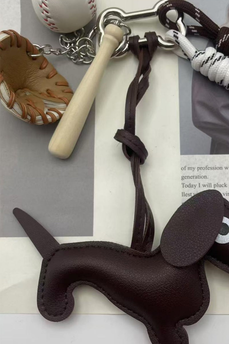 Baseball Stitch Leather Charm – Handmade Braided Bag Accent ??-Soul Flow Apparel