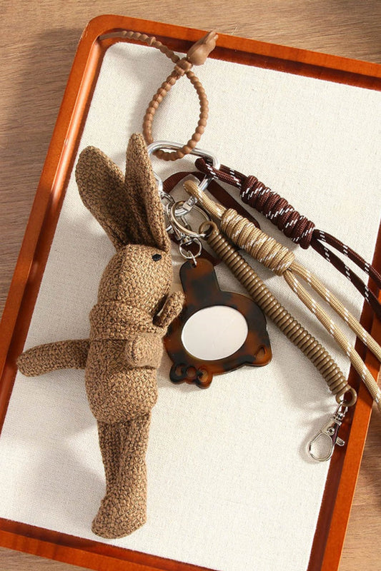 Whimsical Rabbit Charm – Handwoven Linen Bag Accessory ????????-Soul Flow Apparel