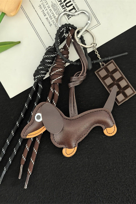 Charming Dachshund Bag Charm – Braided Leather Purse Pendant ????????-Soul Flow Apparel
