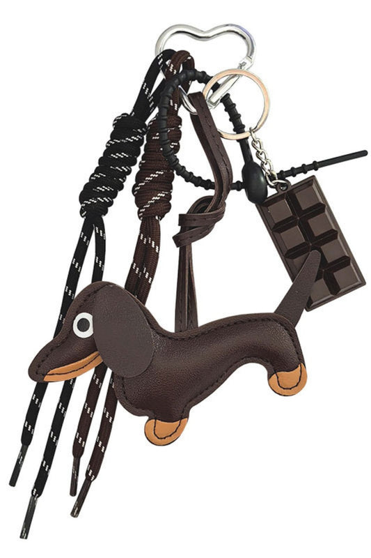 Charming Dachshund Bag Charm – Braided Leather Purse Pendant ????????-Soul Flow Apparel