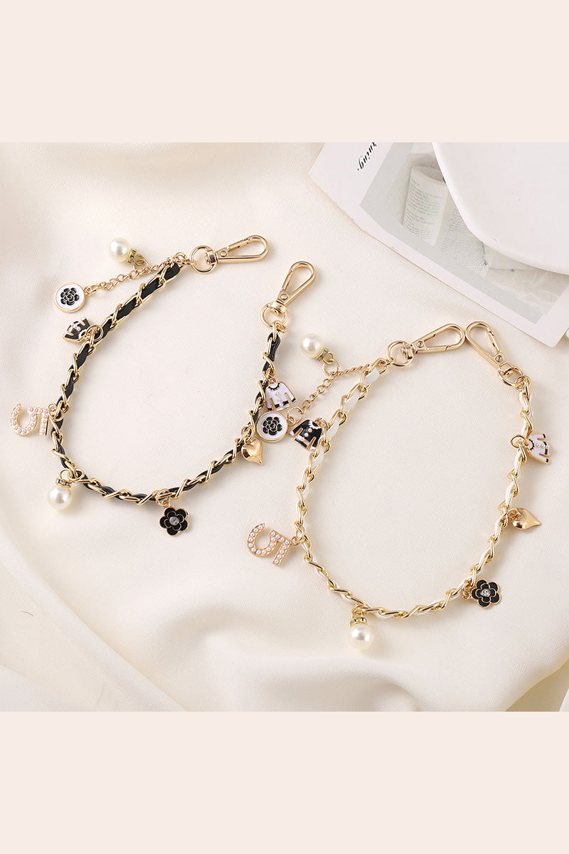 Luxury Pearl & Leather Chain Strap – Designer-Inspired Bag Charm ?????-Soul Flow Apparel