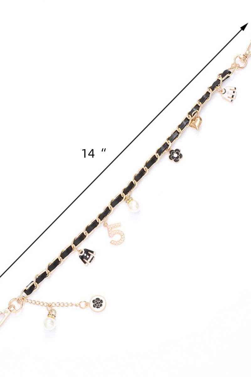 Luxury Pearl & Leather Chain Strap – Designer-Inspired Bag Charm ?????-Soul Flow Apparel