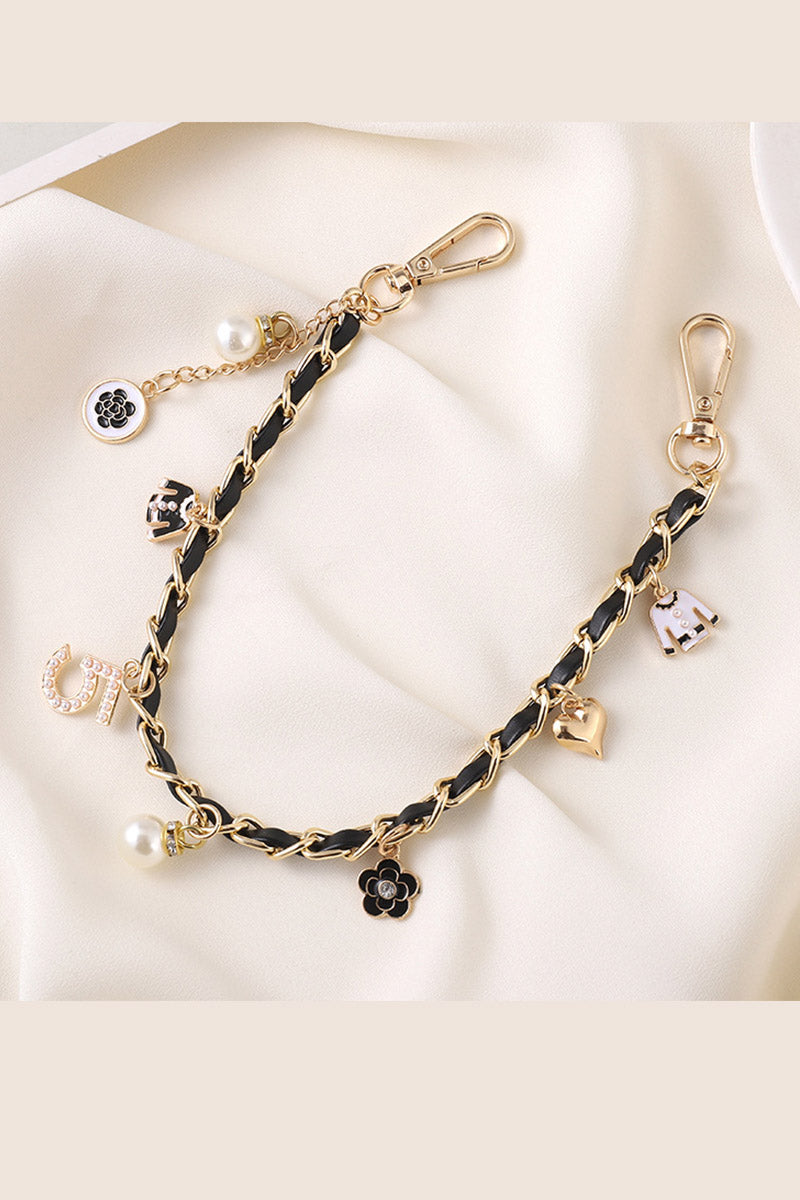 Luxury Pearl & Leather Chain Strap – Designer-Inspired Bag Charm ?????-Soul Flow Apparel